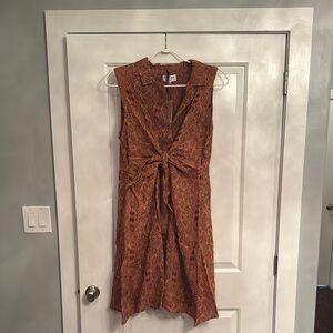 Bohemian Sleeveless Dress with Knot Detail